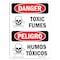 Signmission Safety Sign, OSHA Danger, 7" Height, Toxic Fumes, Bilingual Spanish OS-DS-D-57-VS-1726 - alternate 1